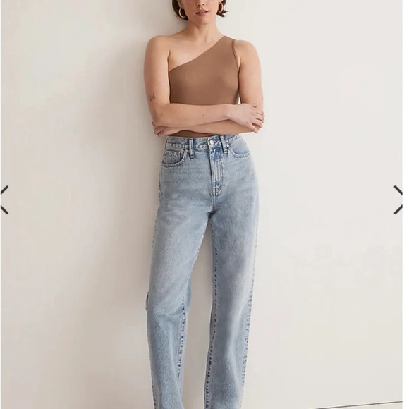 Madewell Petite Baggy Straight Jeans Denim in Wash Olvera 28 Petite NWT # N1364 - Picture 7 of 7